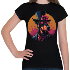 PRINTFASHION Elegáns Doberman - Női póló - Fekete női póló