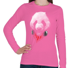 PRINTFASHION Elegáns panda  - Női hosszú ujjú póló - Rózsaszín