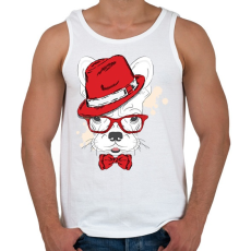 PRINTFASHION Elegant Bulldog - Férfi atléta - Fehér