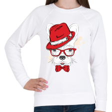 PRINTFASHION Elegant Bulldog - Női pulóver - Fehér női pulóver, kardigán