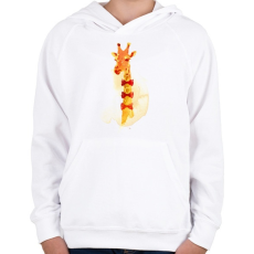 PRINTFASHION Elegant giraffe - Gyerek kapucnis pulóver - Fehér