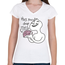 PRINTFASHION Elejtetted az agyad? - Női V-nyakú póló - Fehér női póló