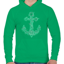 PRINTFASHION Elektrohorgony - Férfi kapucnis pulóver - Zöld férfi pulóver, kardigán