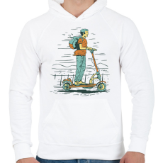 PRINTFASHION Elektromos roller - Férfi kapucnis pulóver - Fehér