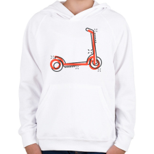 PRINTFASHION Elektromos roller - Gyerek kapucnis pulóver - Fehér gyerek pulóver, kardigán