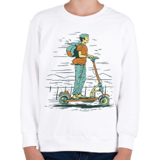 PRINTFASHION Elektromos roller - Gyerek pulóver - Fehér