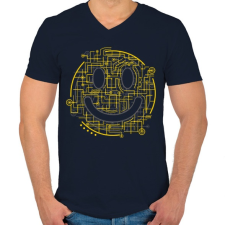 PRINTFASHION Elektromosoly - Férfi V-nyakú póló - Sötétkék férfi póló
