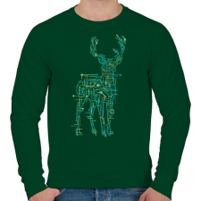 PRINTFASHION Elektroszarvas - Férfi pulóver - Sötétzöld férfi pulóver, kardigán