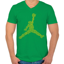 PRINTFASHION Elektrougrás - Férfi V-nyakú póló - Zöld férfi póló