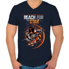 PRINTFASHION Elérni a csillagokat - Férfi V-nyakú póló - Sötétkék férfi póló
