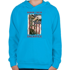 PRINTFASHION Elesett katona - Gyerek kapucnis pulóver - Azúrkék gyerek pulóver, kardigán