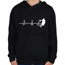 PRINTFASHION Élete a kosarazás - Gyerek kapucnis pulóver - Fekete gyerek pulóver, kardigán