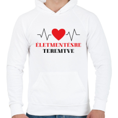 PRINTFASHION Életmentésre teremtve - Férfi kapucnis pulóver - Fehér