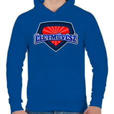 PRINTFASHION ÉLETMŰVÉSZ - Férfi kapucnis pulóver - Királykék