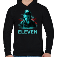 PRINTFASHION ELEVEN - Férfi kapucnis pulóver - Fekete