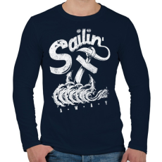 PRINTFASHION Elhajózni - Férfi hosszú ujjú póló - Sötétkék