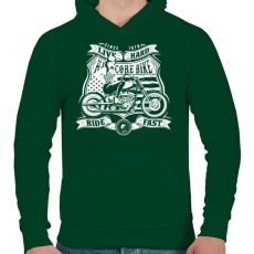 PRINTFASHION Élj keményen, vezess gyorsan!  - Férfi kapucnis pulóver - Sötétzöld