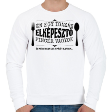 PRINTFASHION Elképesztő pincér - Férfi pulóver - Fehér