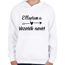 PRINTFASHION Elloptam a vezeték nevét - páros 1 - Gyerek kapucnis pulóver - Fehér gyerek pulóver, kardigán