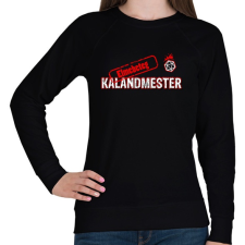 PRINTFASHION Elmebeteg Kalandmester - Női pulóver - Fekete női pulóver, kardigán