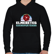 PRINTFASHION Elmebeteg szerepjátékos - Férfi kapucnis pulóver - Fekete