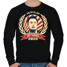 PRINTFASHION Elon Mars elnök - Férfi pulóver - Fekete