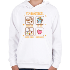 PRINTFASHION Előrejelzés évszámmal - Gyerek kapucnis pulóver - Fehér