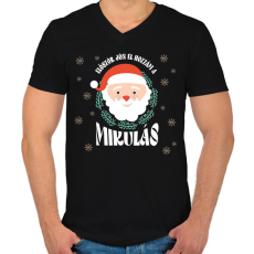 PRINTFASHION Először jön el hozzám - Férfi V-nyakú póló - Fekete