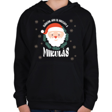 PRINTFASHION Először jön el hozzám - Gyerek kapucnis pulóver - Fekete