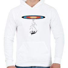 PRINTFASHION Elrabolt íjász - Férfi kapucnis pulóver - Fehér férfi pulóver, kardigán