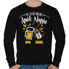 PRINTFASHION Első közös apák napja - Egyedi névvel - Férfi pulóver - Fekete