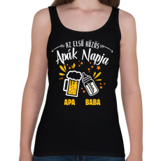 PRINTFASHION Első közös apák napja - Egyedi névvel - Női atléta - Fekete