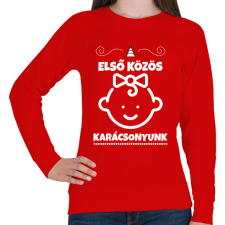 PRINTFASHION Első közös karácsonyunk 2 - Női pulóver - Piros női pulóver, kardigán