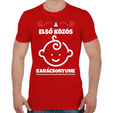 PRINTFASHION Első közös karácsonyunk  - Férfi póló - Piros