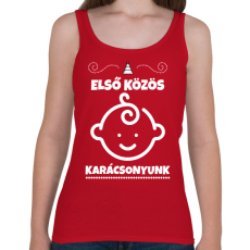 PRINTFASHION Első közös karácsonyunk  - Női atléta - Cseresznyepiros