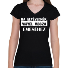 PRINTFASHION Eltévedt pároknak - Ha eltévednék (fehér) - Női V-nyakú póló - Fekete női póló