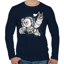 PRINTFASHION Elveszve az űrben - Férfi hosszú ujjú póló - Sötétkék férfi póló