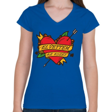 PRINTFASHION Elvettem az eszét - Női V-nyakú póló - Királykék