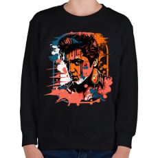 PRINTFASHION Elvis Presley - Gyerek pulóver - Fekete