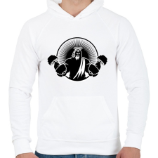 PRINTFASHION Emeld szabályosan - Férfi kapucnis pulóver - Fehér férfi pulóver, kardigán