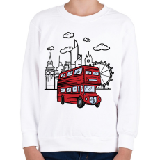 PRINTFASHION Emeletes busz - Gyerek pulóver - Fehér