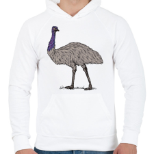 PRINTFASHION Emu - Férfi kapucnis pulóver - Fehér férfi pulóver, kardigán