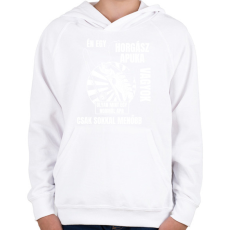 PRINTFASHION Én egy horgász apuka vagyok - Gyerek kapucnis pulóver - Fehér