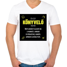 PRINTFASHION Én egy könyvelő vagyok - Férfi V-nyakú póló - Fehér