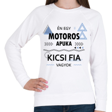 PRINTFASHION Én egy motoros apuka kicsi fia vagyok - Női pulóver - Fehér