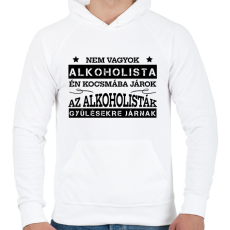 PRINTFASHION Én kocsmába járok - Férfi kapucnis pulóver - Fehér