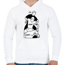 PRINTFASHION Én Magam Engem - Férfi kapucnis pulóver - Fehér férfi pulóver, kardigán