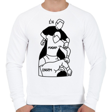 PRINTFASHION Én Magam Engem - Férfi pulóver - Fehér férfi pulóver, kardigán