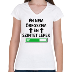 PRINTFASHION Én nem öregszem... - Női V-nyakú póló - Fehér