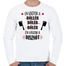 PRINTFASHION Én vágom a disznót - Férfi pulóver - Fehér férfi pulóver, kardigán